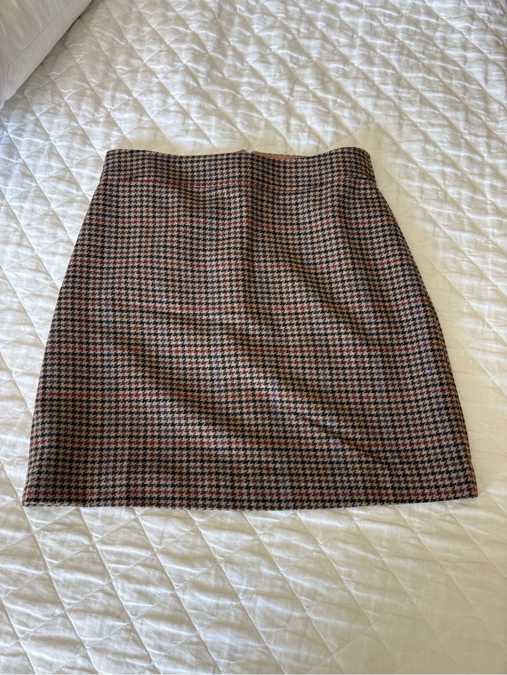 J. Crew Factory Houndstooth Mini Skirt in Brown and Black